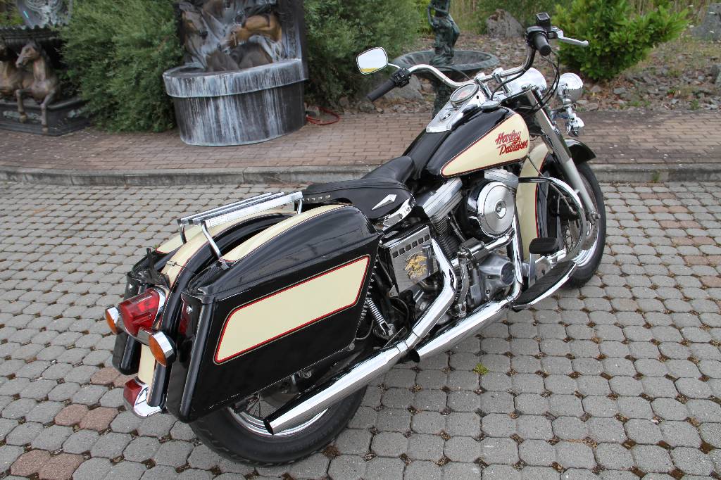 Detail d: Harley Davidson FXWG, EZ 05.1991, 2.Hand, Laufleistung ca. 24.000 km, 33 KW/ 45 PS, TÜV bis 12.2016, 4-Gang Schaltgetriebe, schwarz/beige mit rotem ...