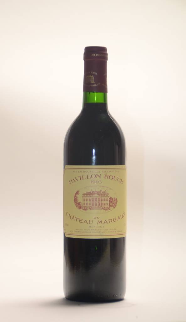 3 Flaschen Pavillon Rouge du Chateau Margaux , Jahrgänge: 1x 1991 u. 2x 1993, je ca. 75 cl, je into neck, unverkostet, Jean - Marc Quarin: 87/100 ...