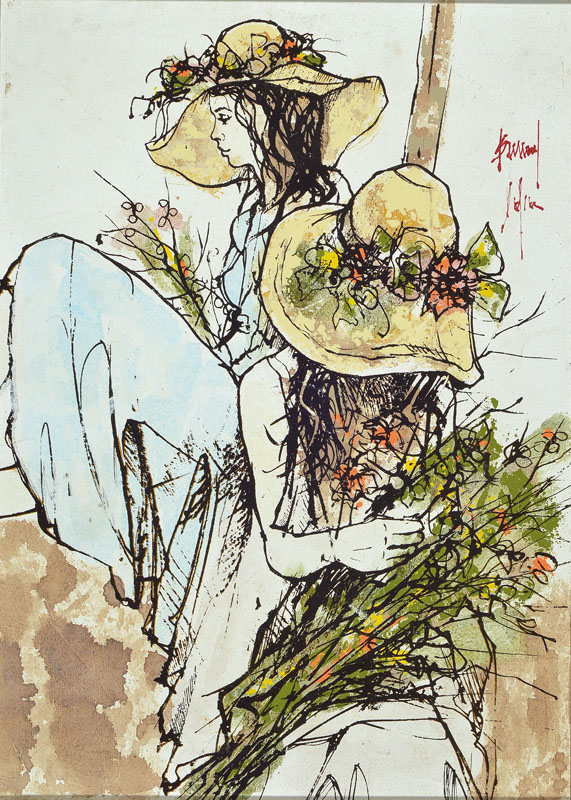 Bernhard Dufour, geboren 1924 Paris, Schüler der Akademien de Montparnasse und der Ecole des Beaux Arts, malte zuerst abstrakt, dann figurativ, ...