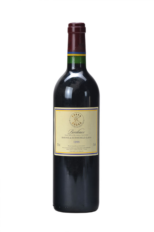 3 Flaschen 1999 Barons de Rothschild (Lafite) Bordeaux, je ca. into neck, je ca. 75 cl, unverkostet, sehr guter Erhaltungszustand