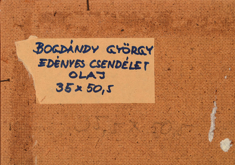 Detail b: György Bogdandy, zeitgenössischer ungarischer Maler, Stillleben, Öl/Hartfaser, rechts unten schwach lesbar signiert, ca. 35x50.5cm, Rahmen