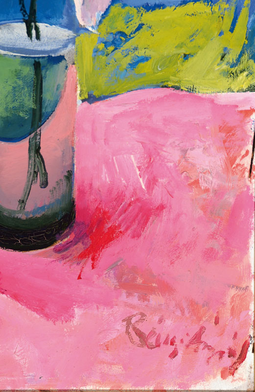 Detail a: György Bogdandy, zeitgenössischer ungarischer Maler, Stillleben, Öl/Hartfaser, rechts unten signiert, ca. 45x35cm, Rahmen