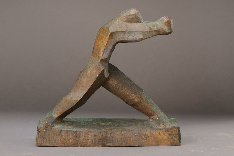 Walter Chedor, zeitgenössischer Künstler aus Flensburg, Bronzeskulptur, patiniert, signiert, ca. 26x27x7.5cm
