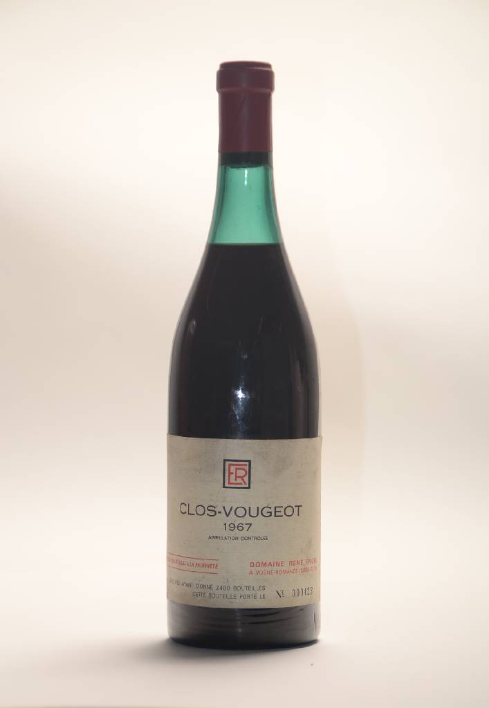 5 Flaschen 1967 Clos-Vougeot Domaine Rene Engel, top shoulder u. besser, Limitierung auf 2400 Flaschen, Nr: 592, 2106, 2108, 2090, 423, je 70 cl, ...