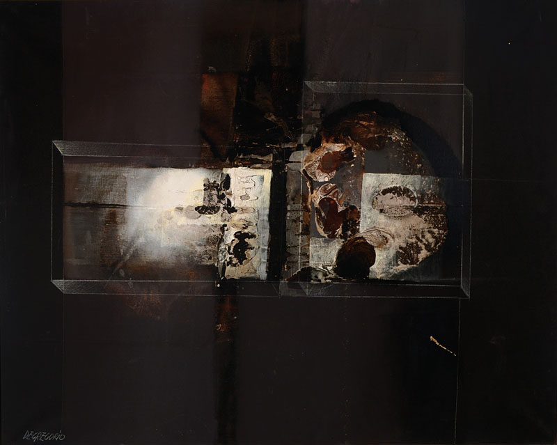 Giuseppe de Gregorio, 1920-2007, Abstrakte Komposition, Öl/Lwd, links unten signiert, rückseitig signiert und datiert 1968, ca. 80x100cm, Rahmen