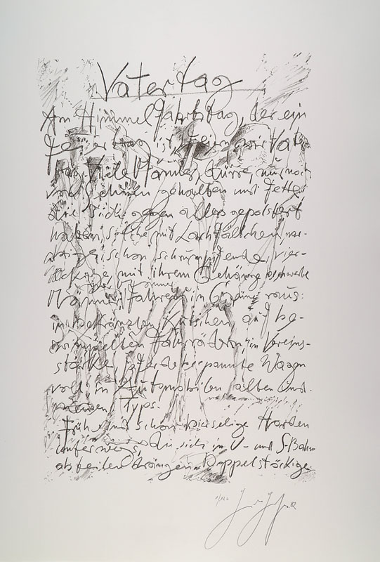 Günter Grass, 1972-2015, Mappe Vatertag, Edition Monika Beck, 22 Lithographien, je handsigniert und nummeriert 1/120, Blattgr. ca. 75x56 cm