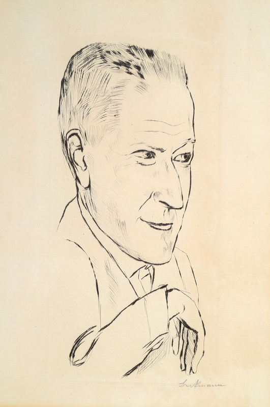 Max Beckmann, 1884-1950, Porträt, Radierung, rechts unten signiert, Platte ca. 30x15 cm, PP, unter Glas gerahmt
