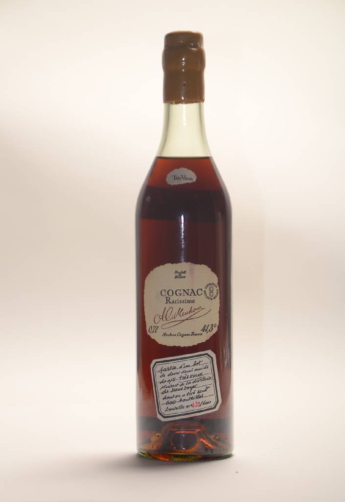 1 Flasche Al. Meukow Rarissime Tres Vieux Cognac, Abstand zwischen Wein u. Kapsel: ca.3,6 cm, ca. 70 cl, limitierte Flaschenanzahl von nur 600 ...