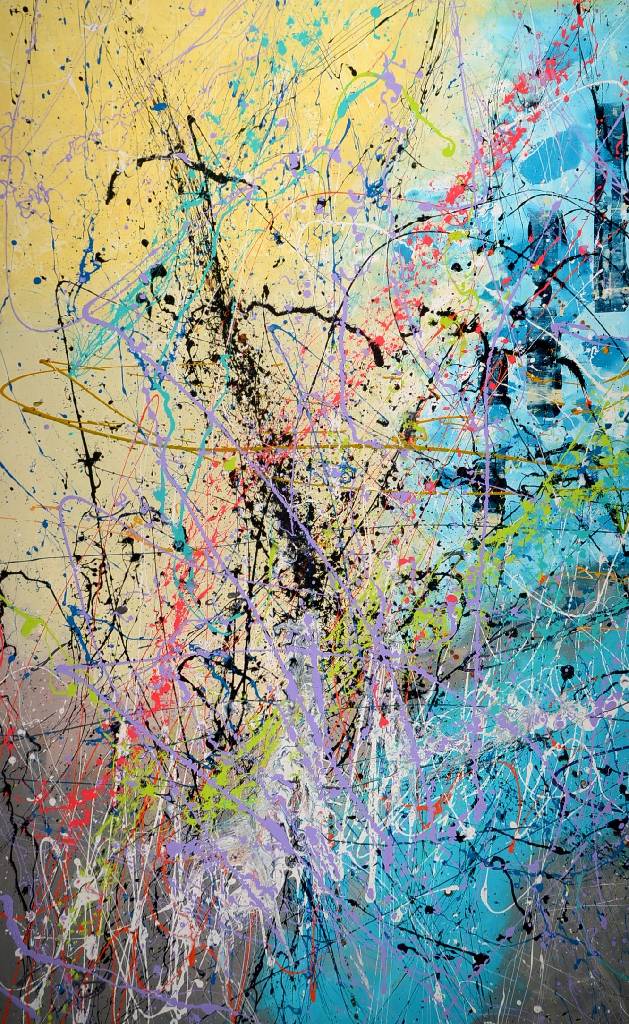Detail a: Caroline Vis (CJVIS), zeitgenössische niederländische Künstlerin, Pure, Triptychon, Acryl/Mixed Media auf Lwd, auf einem Teil signiert, je Teil ...