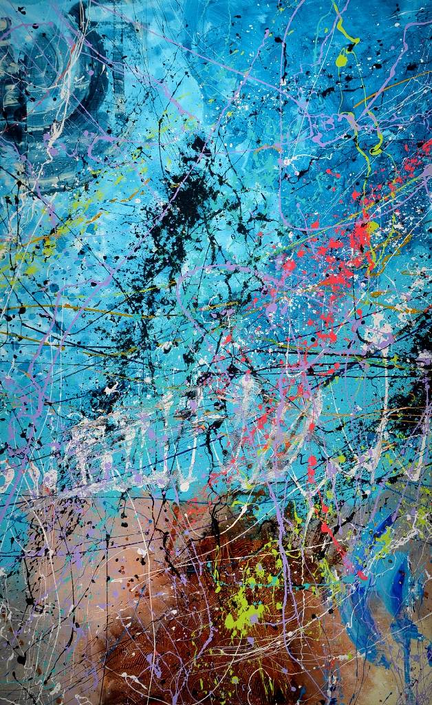 Detail b: Caroline Vis (CJVIS), zeitgenössische niederländische Künstlerin, Pure, Triptychon, Acryl/Mixed Media auf Lwd, auf einem Teil signiert, je Teil ...