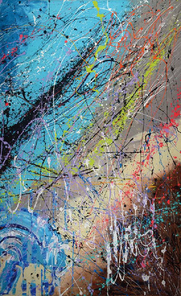Detail c: Caroline Vis (CJVIS), zeitgenössische niederländische Künstlerin, Pure, Triptychon, Acryl/Mixed Media auf Lwd, auf einem Teil signiert, je Teil ...