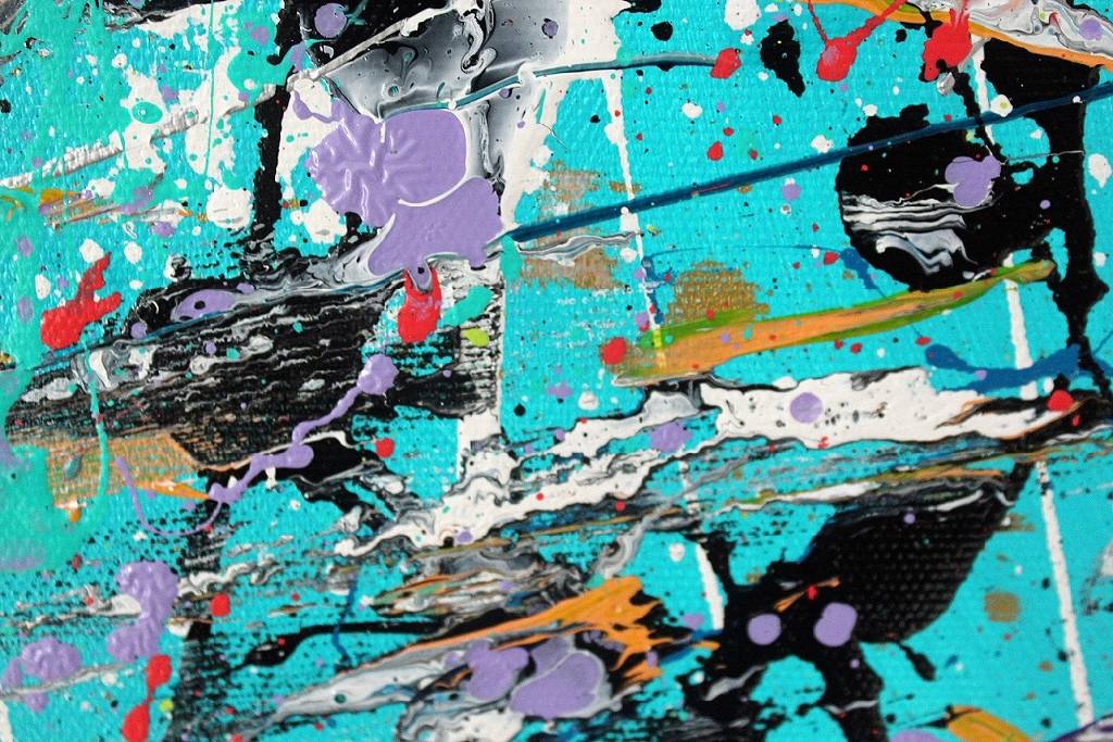 Detail f: Caroline Vis (CJVIS), zeitgenössische niederländische Künstlerin, Pure, Triptychon, Acryl/Mixed Media auf Lwd, auf einem Teil signiert, je Teil ...