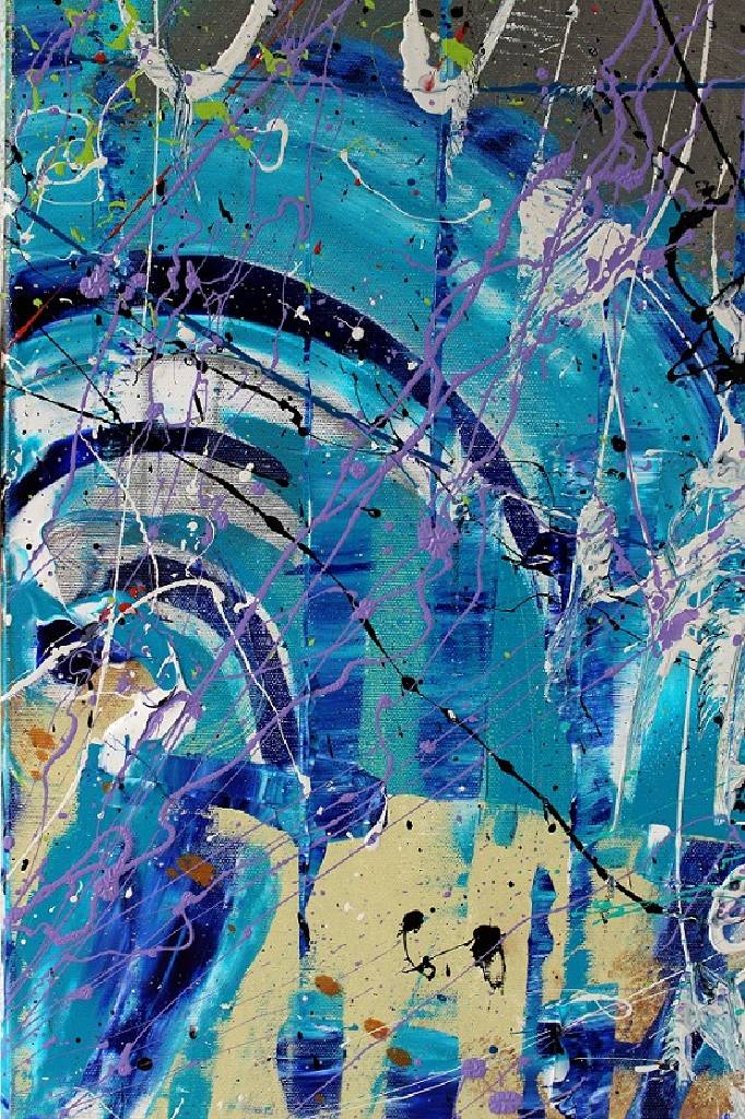 Detail g: Caroline Vis (CJVIS), zeitgenössische niederländische Künstlerin, Pure, Triptychon, Acryl/Mixed Media auf Lwd, auf einem Teil signiert, je Teil ...