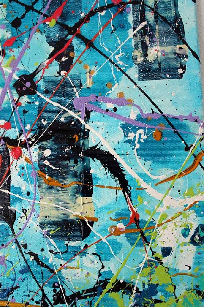 Detail h: Caroline Vis (CJVIS), zeitgenössische niederländische Künstlerin, Pure, Triptychon, Acryl/Mixed Media auf Lwd, auf einem Teil signiert, je Teil ...