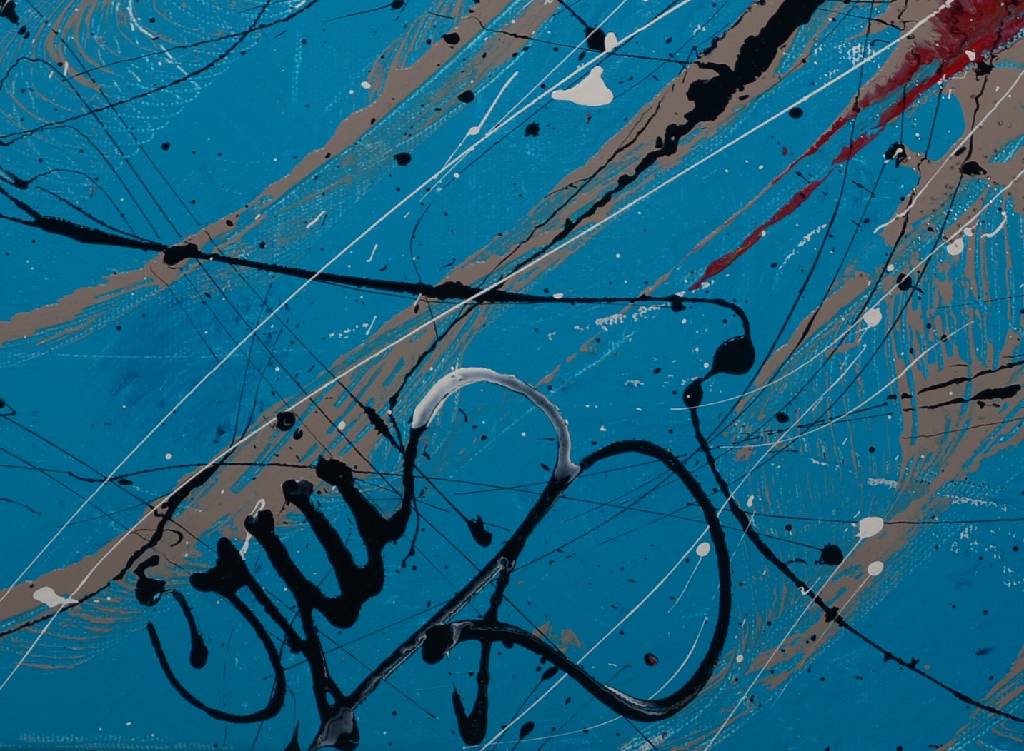 Detail a: Caroline Vis (CJVIS), zeitgen. niederländische Künstlerin, Brain Damage, Acryl/Mixed Media auf Lwd, li. u. sign., ca. 80x100 cm, mit Zertifikat