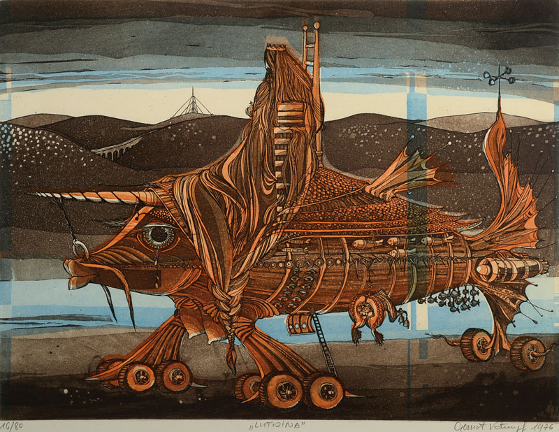 Detail a: Gernot Rumpf, geb. 1941 Kaiserslautern, Konvolut aus zwei Radierungen, je handsigniert und nummeriert Auflage 80 bzw. 160, ca. 42x59 cm, einmal unter ...