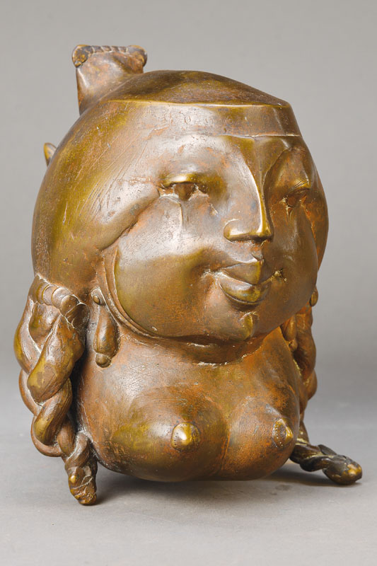 Gernot Rumpf, geb. 1941 Kaiserslautern, Fischmutter, Bronze, signiert und datiert A.D. 1978, nummeriert 12/25, H. ca. 22 cm