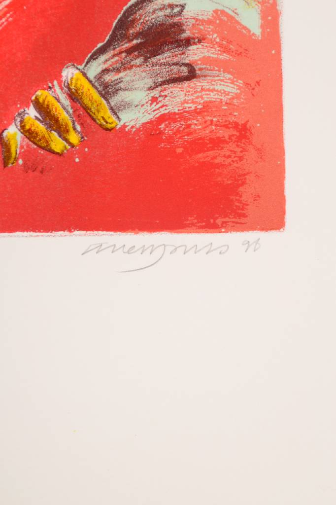 Detail a: Allen Jones, geb. 1937, Farblithographie, signiert und nummeriert 40/75, datiert 96, Motiv ca. 30,5x24,5 cm, Blattgr. ca. 52x44 cm