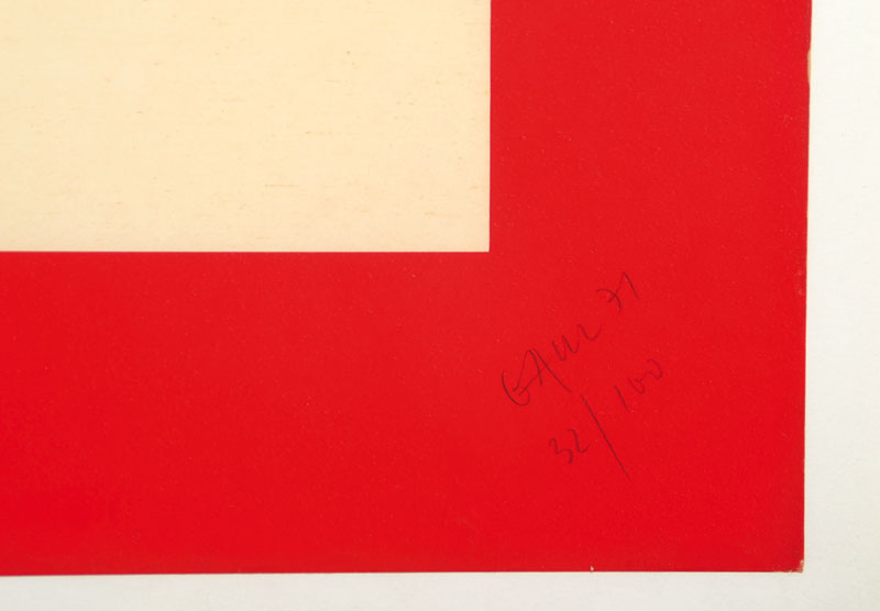 Detail a: Winfried Gaul, 1928-2003, Farblithographie, handsigniert und num. 32/100, ca. 59x59cm, unter Glas, Rahmen