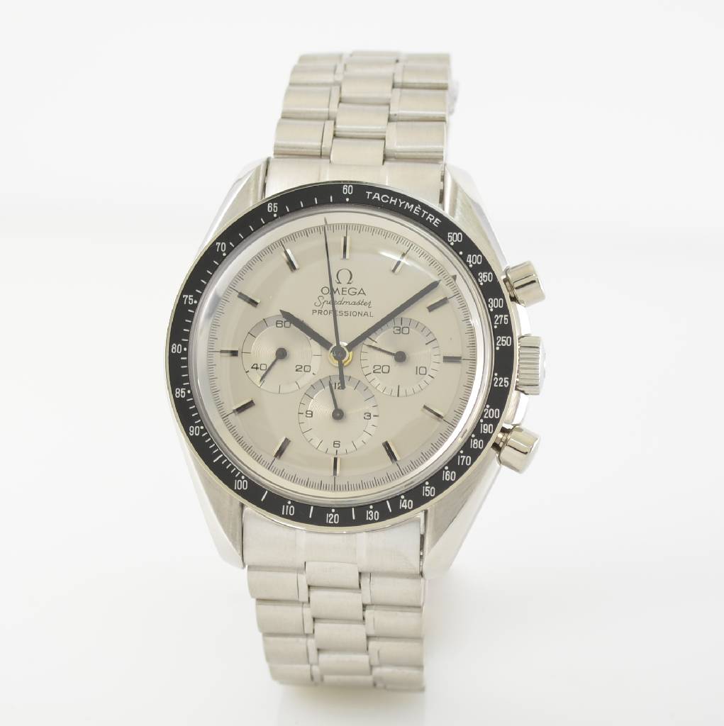 Detail b: OMEGA feiner & extrem seltener Armbandchronograph Speedmaster Professional Apollo XI 1969 in WG 750/000, Schweiz 1980, Handaufzug, Ref. BC 345.0802, ...