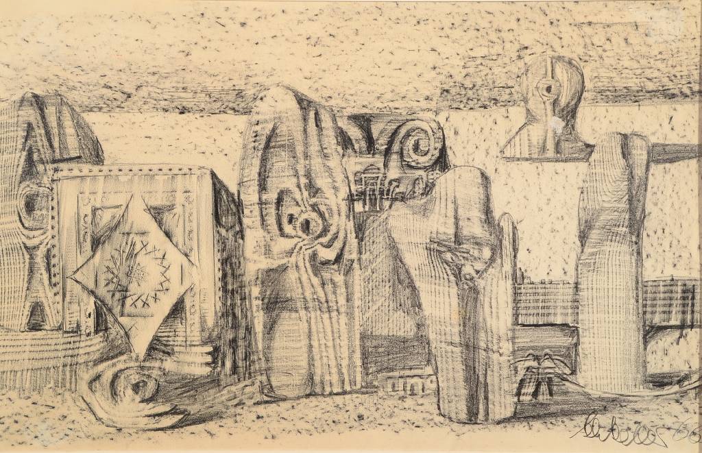 Detail a: Klaus Heinrich Keller, geb. 1938 Godramstein/Pfalz, Meisterschüler von Prof. Berger-Bergner, zahlreiche Preise, hier: Konvolut aus drei Zeichnungen, ...