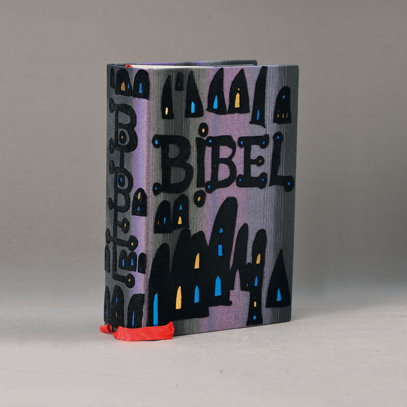 Die Bibel, illustriert von Friedensreich Hundertwasser, Pattloch Verlag, 1995, Einband und Schuber von Hundertwasser gestaltet, neuwertiger Zustand, ...