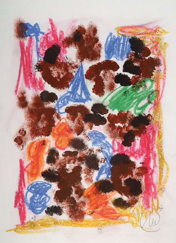 Markus Lüpertz, geb. 1941, Mischtechnik Pastell/Aquarell auf Papier, handsigniert unten rechts, ca. 44x33 cm, unter Glas gerahmt