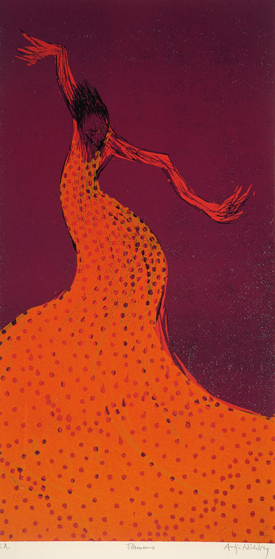 Antje Wichtrey, geb. 1966, Farbholzschnitt, handsigniert und nummeriert e.a., Blattgr. ca. 76x56 cm
