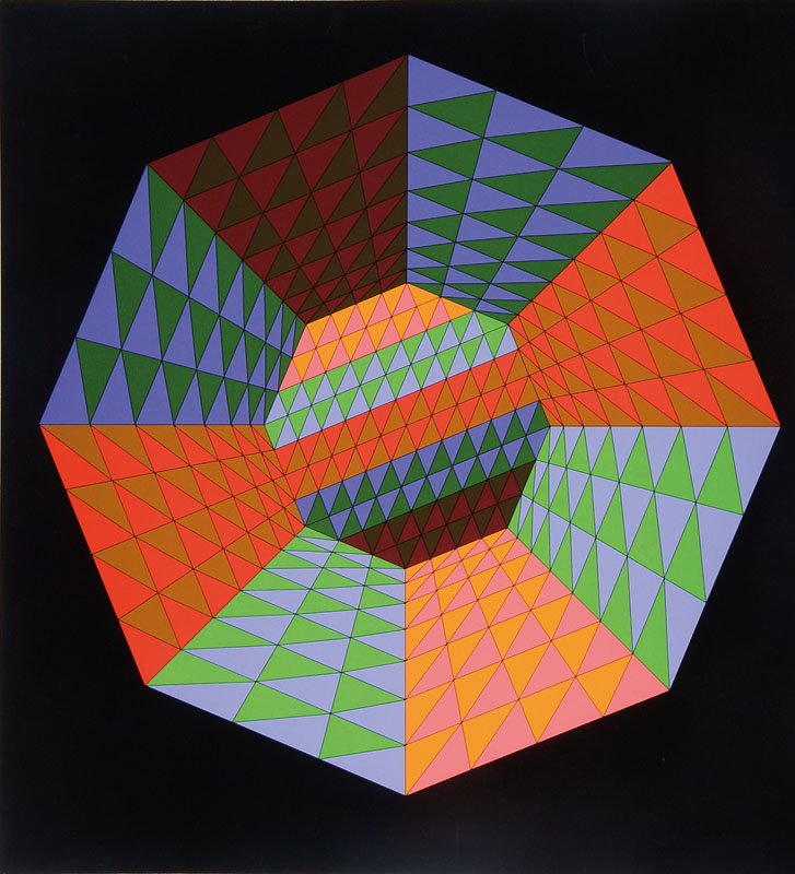 Victor Vasarely, 1906-1997, Heisenberg, Serigraphie in 18 Farben auf festem Karton, handsigniert und nummeriert 49/125, aus 1979, Blattgr. ca. ...
