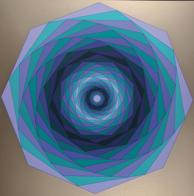 Victor Vasarely, 1906-1997, Serigrafie auf weißgoldenem Hintergrund auf Karton, Sirius, handsigniert und nummeriert 108/125, Blattgr. ca. 62x58 cm, ...