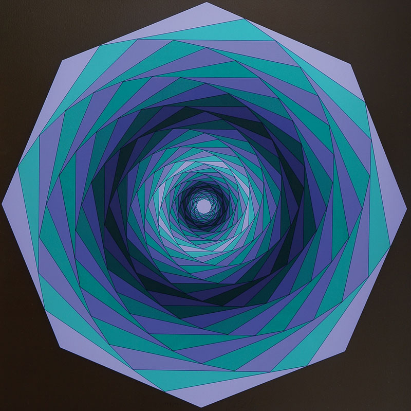 Detail a: Victor Vasarely, 1906-1997, Serigrafie auf weißgoldenem Hintergrund auf Karton, Sirius, handsigniert und nummeriert 108/125, Blattgr. ca. 62x58 cm, ...