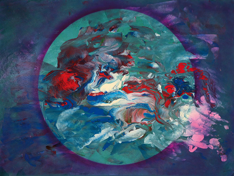 Jozsef Toth, geb. 1944 in Ungarn, Abstrakte Komposition, Acryl/Malkarton, signiert, ca. 85x63 cm, Rahmen