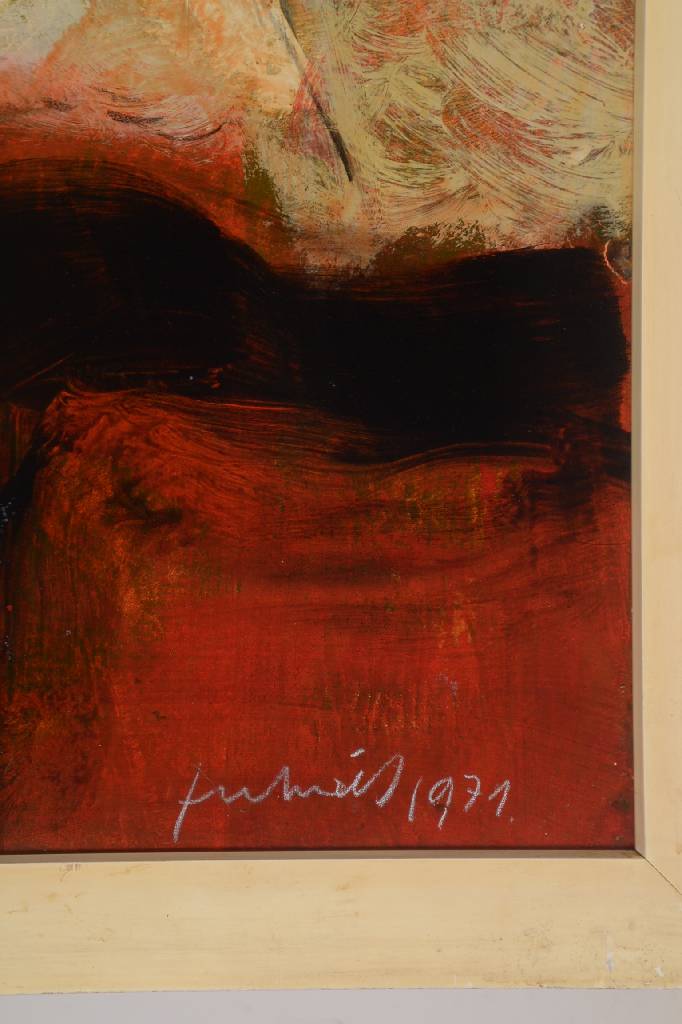 Detail a: Alfred Emmerich, 1928-1999 Mannheim, Moderne Komposition, Gouache, signiert und datiert 1971, ca. 93x69 cm, unter Glas gerahmt