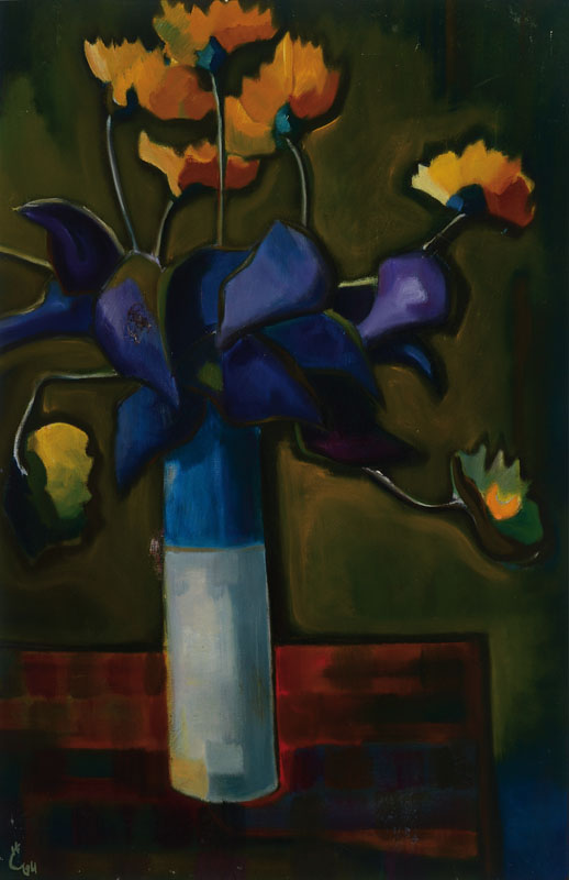 Dr. Hermann Clemens, 1913 Speyer - 1985 Annweiler, Blumenstillleben, Öl/Lwd, signiert und datiert 1964, ca. 61x41 cm, Rahmen