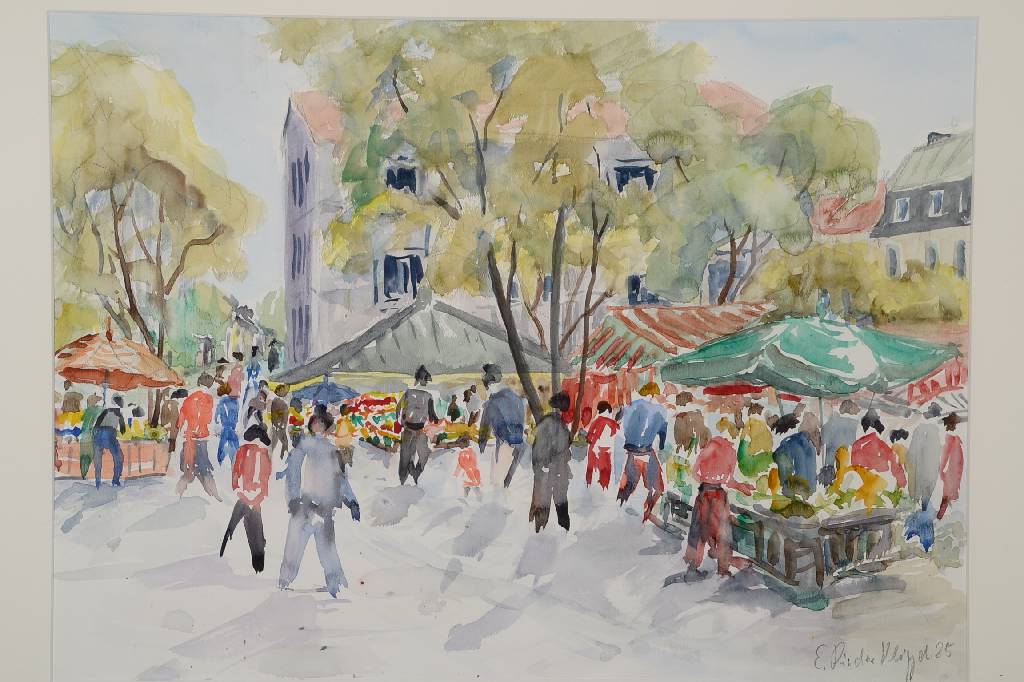Elfriede Riedel-Klippel, zeitgenössische Künstlerin, Konvolut aus drei Aquarellen, Landschaften der Germersheimer Umgebung, je signiert und datiert ...