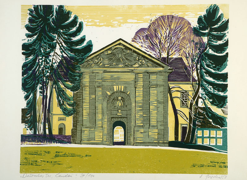 Detail b: Heinz Friedrich, 1924 Schwetzingen, tätig in Schwetzingen, bekannter pfälzer Künstler, hier: Kartoffelernte / Pan und Paradiesvogel / Deutsches ...
