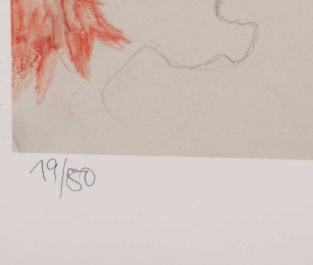 Detail b: Hermann Hoormann, geb. 1933 Meppen/Ems, bekannter Pfälzer Surrealist, hier: Warten auf Godot, Lithographie, signiert und datiert 94, nummeriert ...