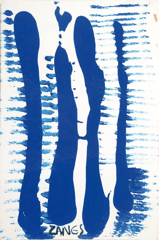 Herbert Zangs, 1924-2003, Dispersion auf Karton, signiert, Blattgr. ca. 30x20 cm, Farbfehlstellen oben rechts, unter Glas gerahmt