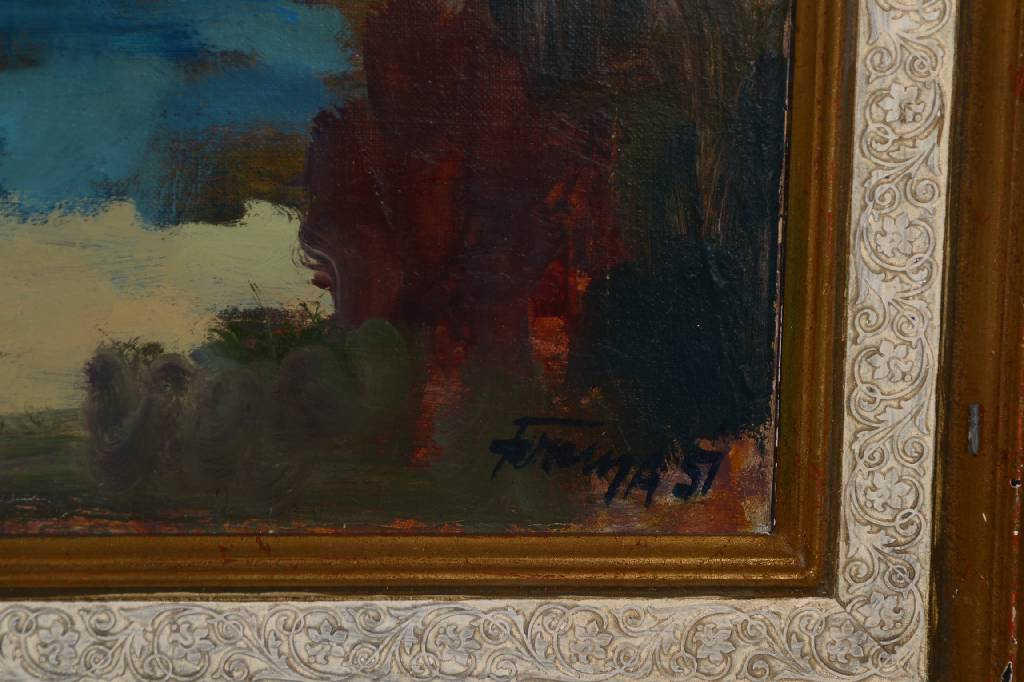 Detail a: Albert Ferenz, 1907-1994, Berglandschaft, Öl/Lwd, signiert und datiert 1951, ca. 50,5x66 cm, Rahmen