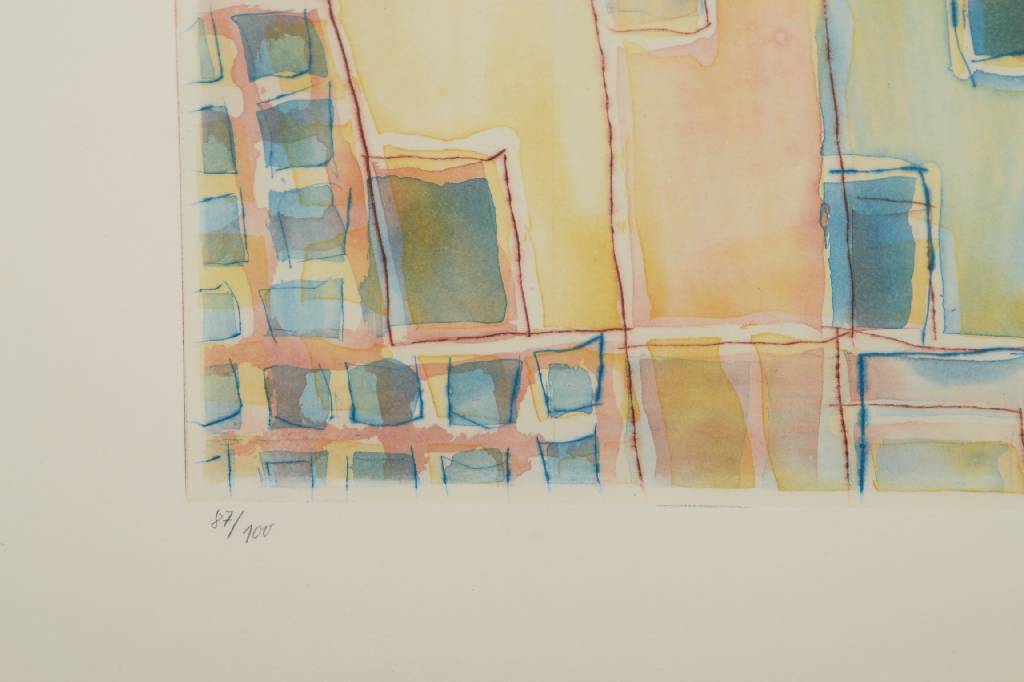 Detail b: Eduard Bargheer, 1901-1979, Farblithographie von 1972, handsigniert und num. 87/100, ca. 31x42cm