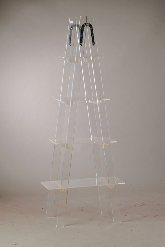 Plexiglas-Regal, 80er Jahre, 4 Etagen, vielfach verwendbar, H. ca. 172 cm
