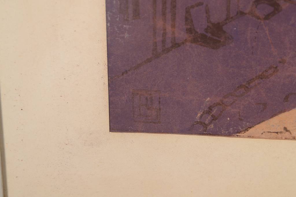 Detail a: Unbekannter Künstler, Konvolut aus zwei Farbholzschnitten, je monogrammiert, ca. 18x26 cm bzw. 17x19 cm, unter Glas, Rahmen