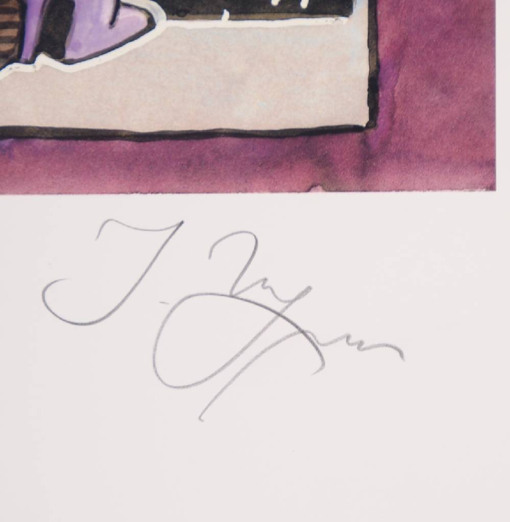 Detail a: Tomi Ungerer, geb. 1931, Farboffset zu einem Plakat der Ausstellung Tabu-Erotic in Moskau, handsign., Blattgr. ca. 51,5x44,5 cm, Motiv ca. 31,5x24,5 ...