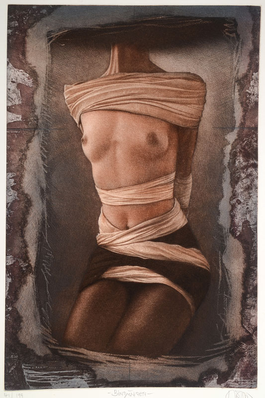 Willi Kissmer, geb. 1951 Duisburg, Farbradierung, Bindungen, signiert und nummeriert 41/199, betitelt, Platte ca. 42x28 cm, Blattgr. ca. 65x50 cm, ...