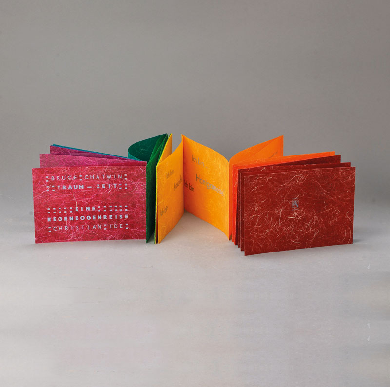 Bruce Chatwin - "Traum-Zeit eine Regenbogenreise", Mappe, Christian Ide, auf Japanpapier Tenjin, handgefärbt, Alinea Presse Berlin, ...