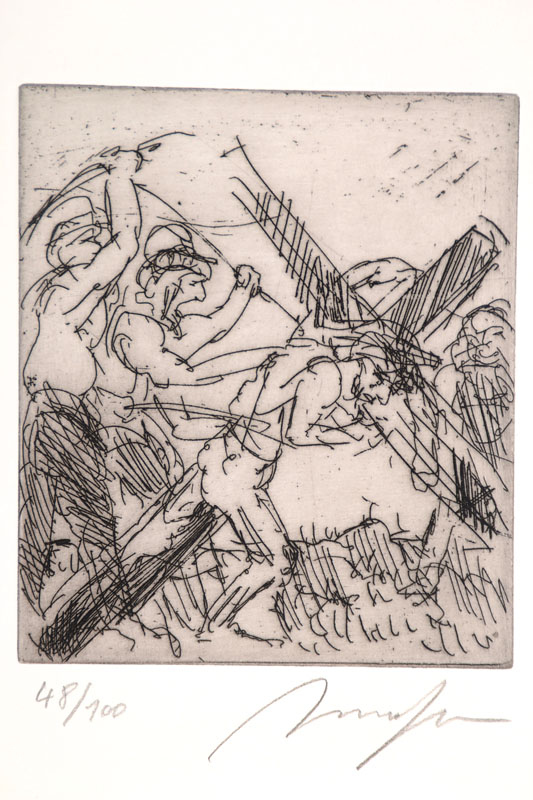 Alfred Hrdlicka, 1928-2009, Radierung, sign. und num. 48/100, Platte ca. 15x12,8 cm, Blattgr. ca. 29x21 cm