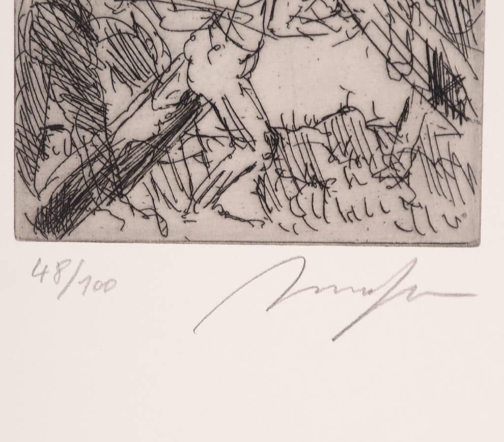 Detail a: Alfred Hrdlicka, 1928-2009, Radierung, sign. und num. 48/100, Platte ca. 15x12,8 cm, Blattgr. ca. 29x21 cm