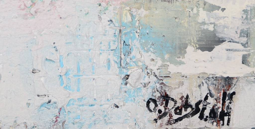 Detail a: Oliver Dobslaff, geb. 1966, White soul, Mischtechnik auf Leinwand, rechts unten signiert, ca. 100x70 cm