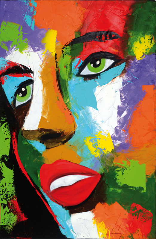Michael Frey, zeitgenössischer Künstler aus Landau, Face, Öl/Lwd, signiert, ca. 90x60 cm
