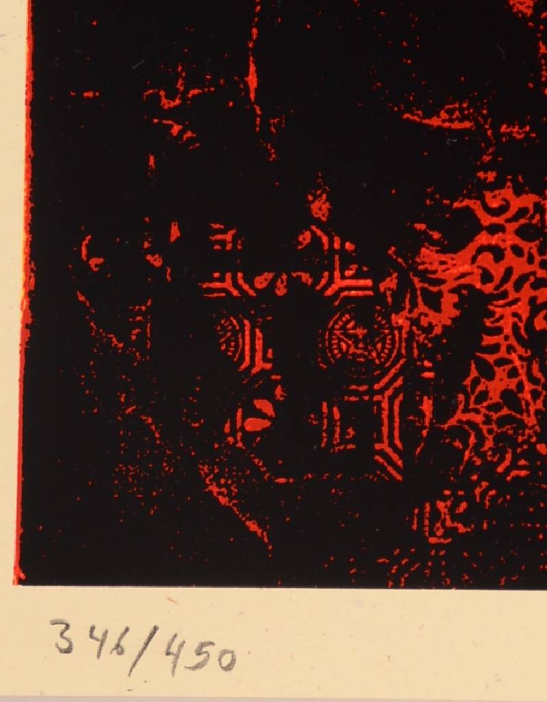 Detail b: Shepard Fairey, geb. 1970, bedeutender amerikanischer Street-Art-Künstler, hier: Basqiat, Siebdruck, signiert und nummeriert 346/450, datiert 10, ...